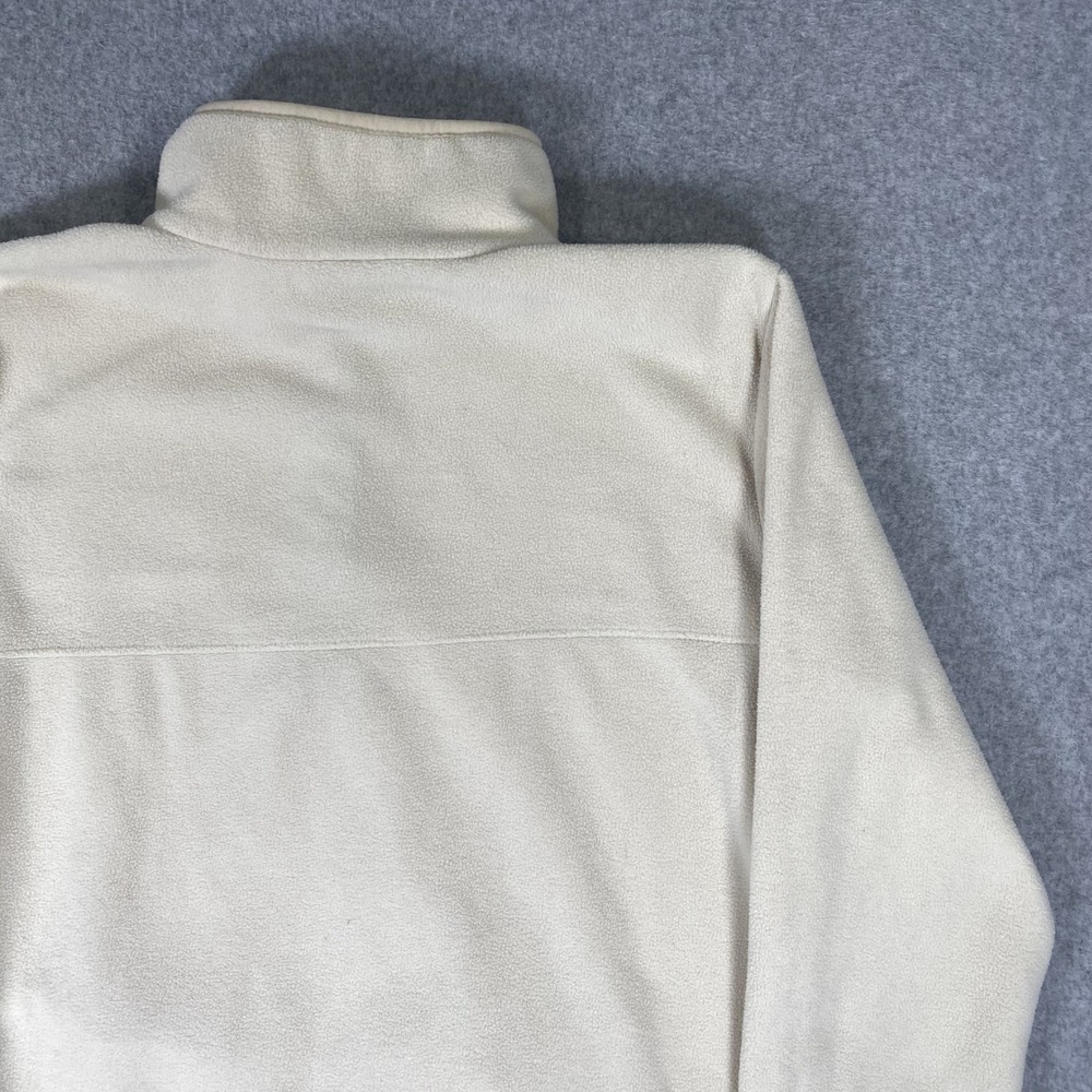 Columbia Fleece Pullover Womens Medium Cream Brown Snap Neck - Picture 8 of 16